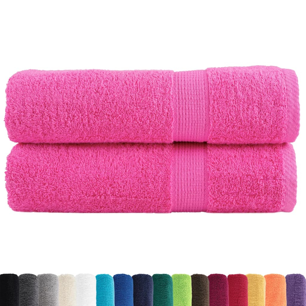 Vidaxl handdoeken solund 2 st 600 g m² 50x100 cm roze