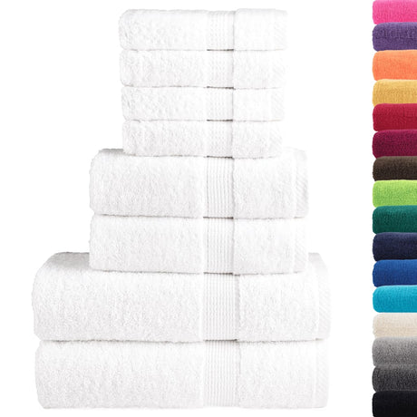 Vidaxx 8-teiliges Handtuchset solide 600 g m² weiß