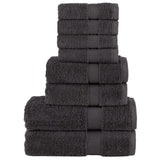 Vidaxl 8-teiliges Handtuchset Solid 600 g m² Anthrazit