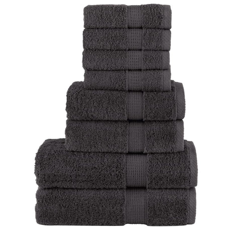 Vidaxl 8-teiliges Handtuchset Solid 600 g m² Anthrazit