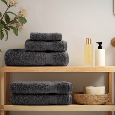 Vidaxl 8-teiliges Handtuchset Solid 600 g m² Anthrazit