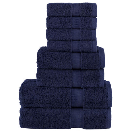 VidaXL 8-teiliges Handtuch-Set, einfarbig, 600 g/m², Marineblau