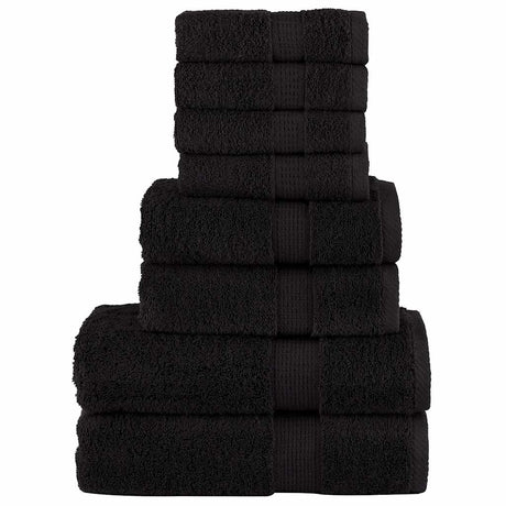 Vidaxx 8-teiliges Handtuchset solide 600 g m² schwarz