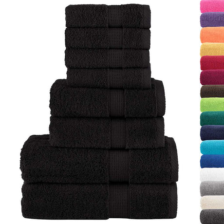 Vidaxx 8-teiliges Handtuchset solide 600 g m² schwarz