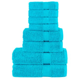 VidaXL 8-teiliges Handtuchset solide 600 g m² türkis