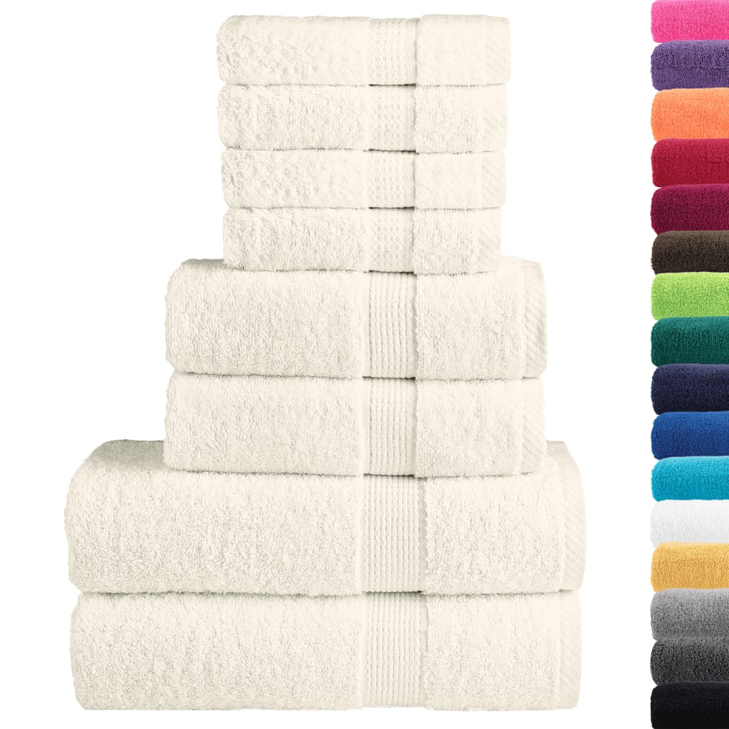 Vidaxx 8-teiliges Handtuchset Solid 600 g m² Creme