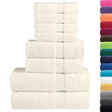 Vidaxx 8-teiliges Handtuchset Solid 600 g m² Creme
