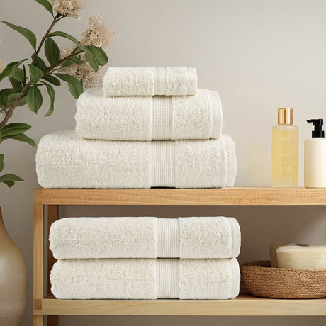 Vidaxx 8-teiliges Handtuchset Solid 600 g m² Creme