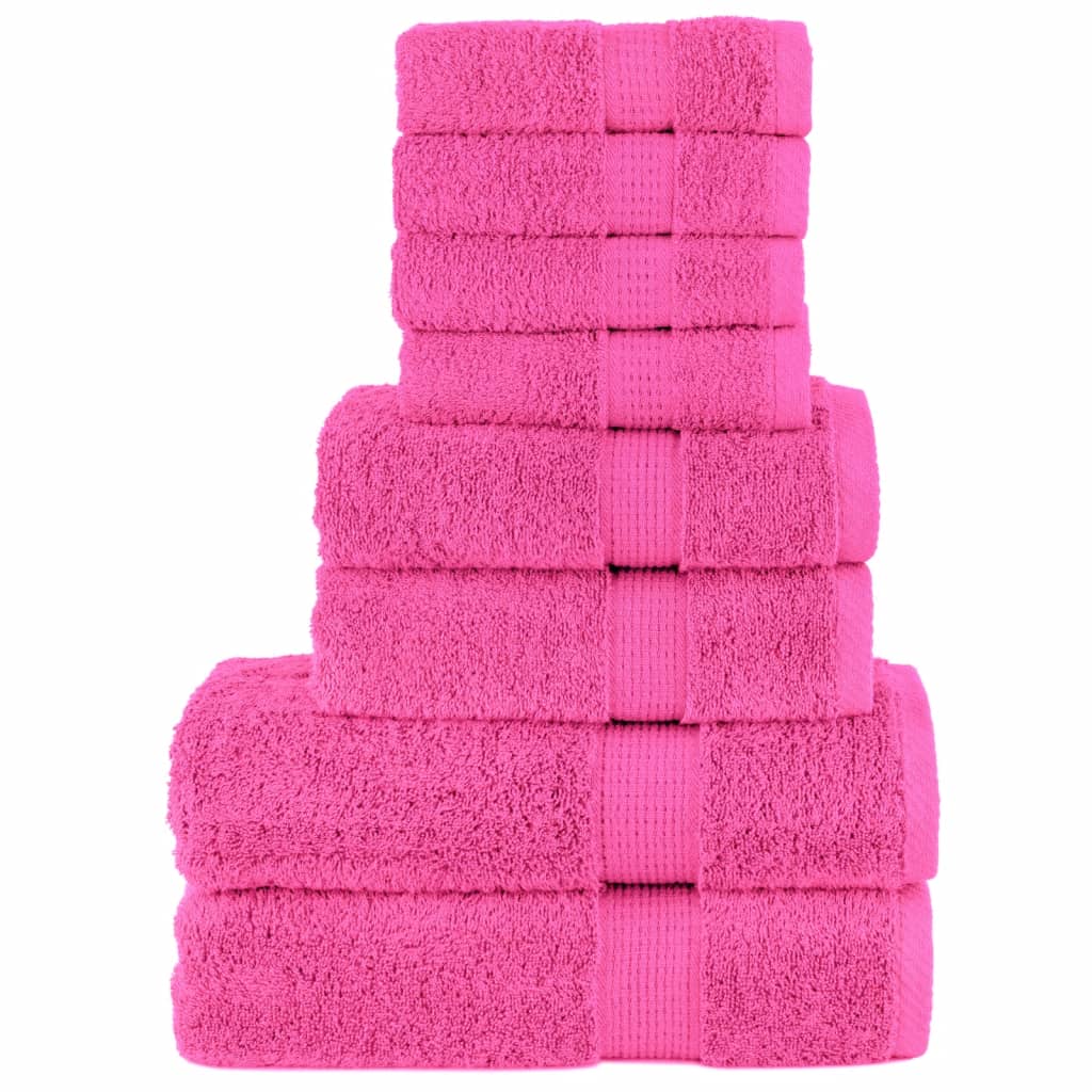 Vidaxl 8-delad handduksset Solund 600 g m² rosa