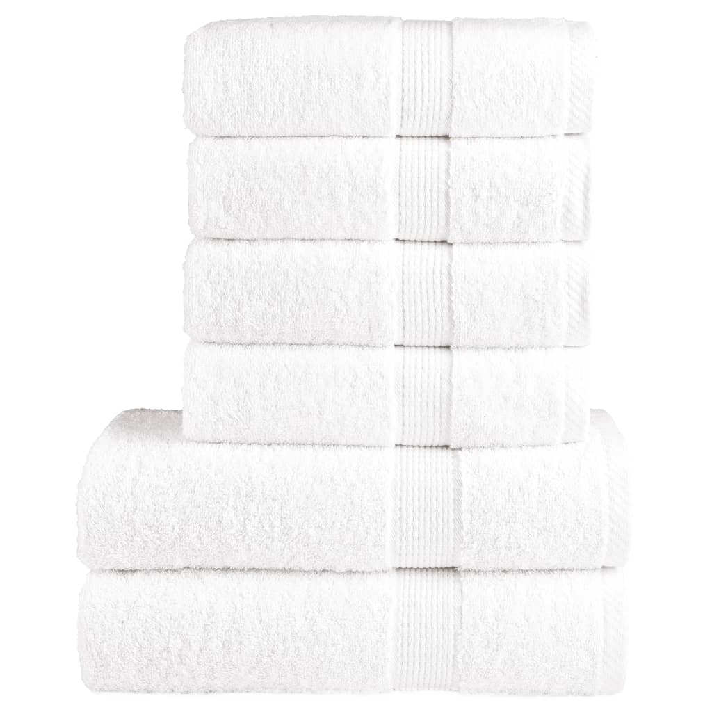 VidaXL 6-teiliges Handtuchset solide 600 g m² weiß