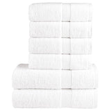 VidaXL 6-teiliges Handtuchset solide 600 g m² weiß