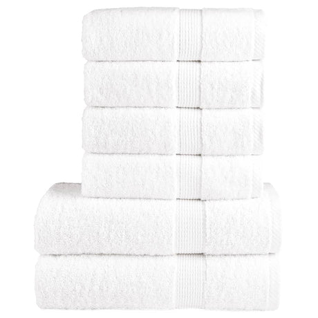 VidaXL 6-teiliges Handtuchset solide 600 g m² weiß