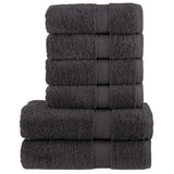 Vidaxl 6-teiliges Handtuchset Solid 600 g m² Anthrazit