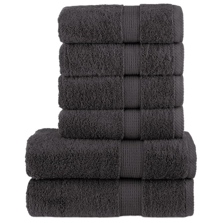 Vidaxl 6-teiliges Handtuchset Solid 600 g m² Anthrazit