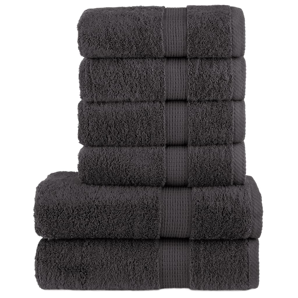 Vidaxl 6-piece towel set Solund 600 g m² anthracite-colored