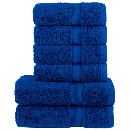 VidaXL 6-teiliges Handtuchset solide 600 g m² blau