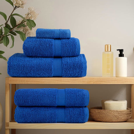 VidaXL 6-teiliges Handtuchset solide 600 g m² blau