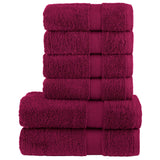 Vidaxx 6-teiliges Handtuchset Solid 600 g m² Burgunderrot