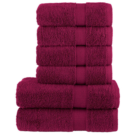 Vidaxx 6-teiliges Handtuchset Solid 600 g m² Burgunderrot