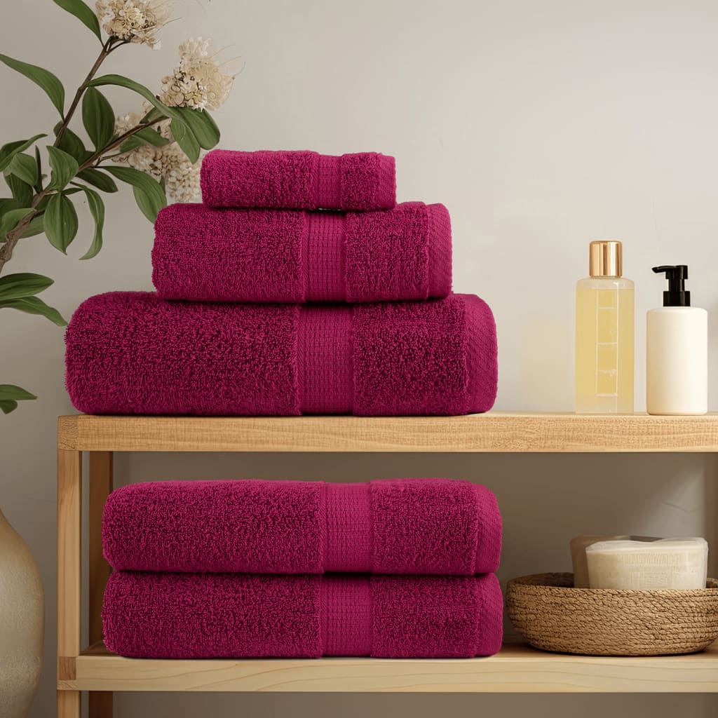 Vidaxl 6-piece towel set Solund 600 g m² Bordeaux red