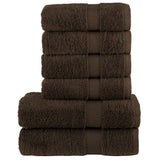 VidaXL 6-teiliges Handtuchset SOLUND 600 g m² braun