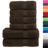 VidaXL 6-teiliges Handtuchset SOLUND 600 g m² braun