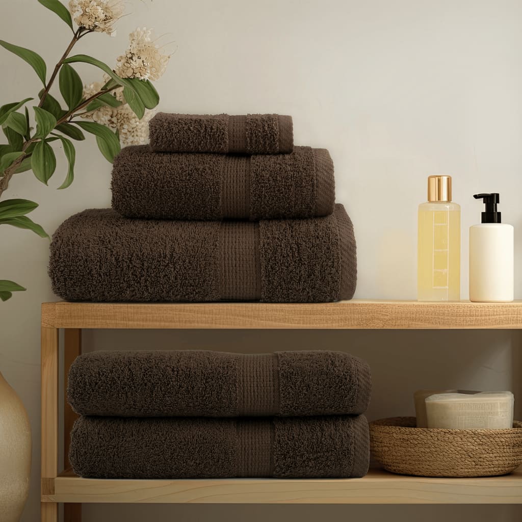 Vidaxl 6-piece towel set Solund 600 g m² Brown