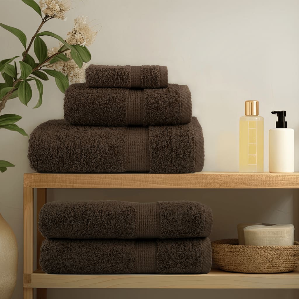 VidaXL 6-teiliges Handtuchset SOLUND 600 g m² braun