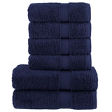 Vidaxx 6-teiliges Handtuch-Set, solide 600 g/m², Marineblau