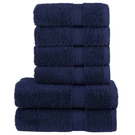 Vidaxx 6-teiliges Handtuch-Set, solide 600 g/m², Marineblau