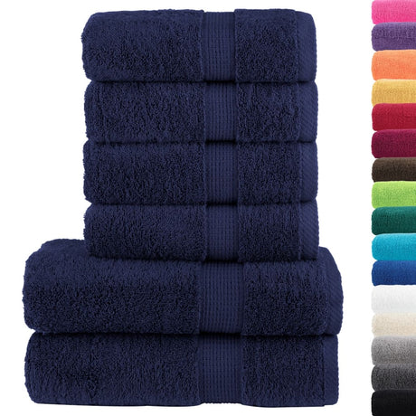 Vidaxx 6-teiliges Handtuch-Set, solide 600 g/m², Marineblau
