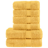 VidaXL 6-teiliges Handtuchset solide 600 g m² goldfarben