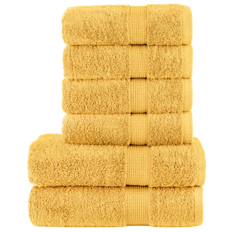 VidaXL 6-teiliges Handtuchset solide 600 g m² goldfarben