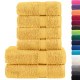 VidaXL 6-teiliges Handtuchset solide 600 g m² goldfarben