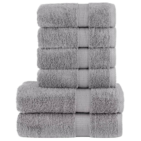 VidaXL 6-teiliges Handtuchset solide 600 g m² grau