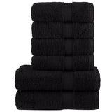 Vidaxx 6-teiliges Handtuchset solide 600 g m² schwarz