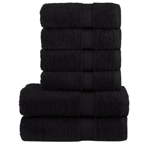 Vidaxx 6-teiliges Handtuchset solide 600 g m² schwarz