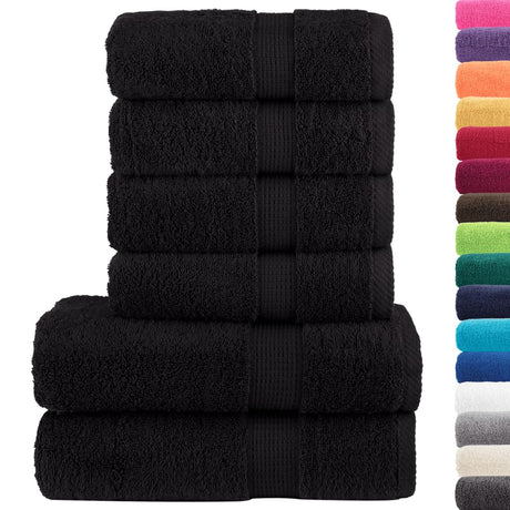 Vidaxx 6-teiliges Handtuchset solide 600 g m² schwarz