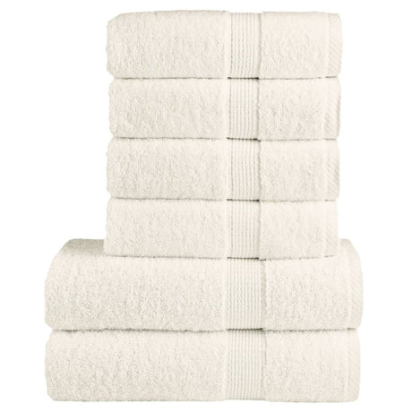 VidaXL 6-teiliges Handtuchset solide 600 g m² Creme