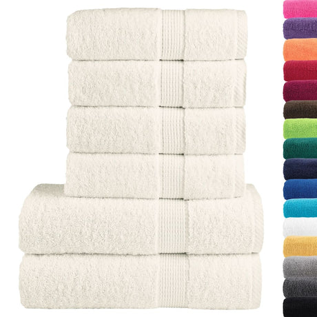 VidaXL 6-teiliges Handtuchset solide 600 g m² Creme
