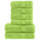 VidaXL 6-teiliges Handtuchset solide 600 g m² apfelgrün