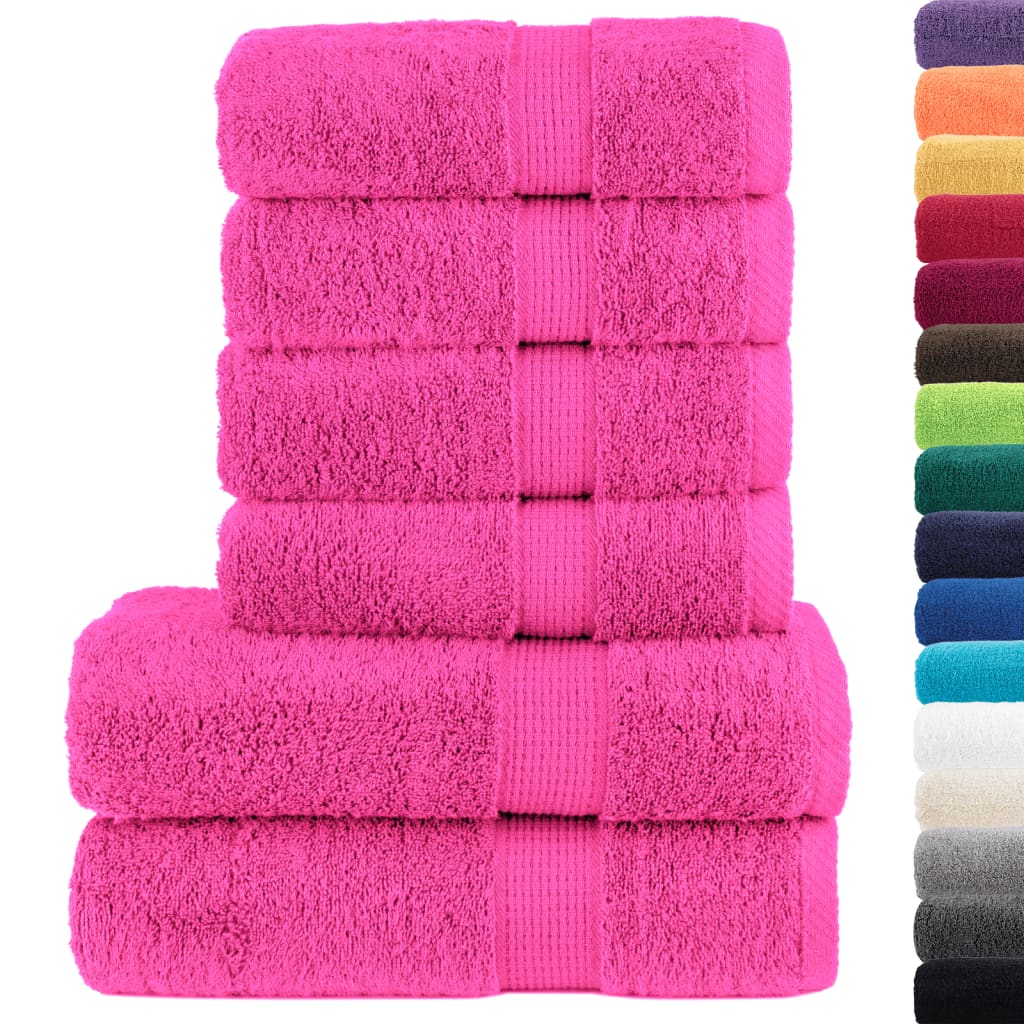 VidaXL 6-teiliges Handtuchset SOLUND 600 g m² rosa