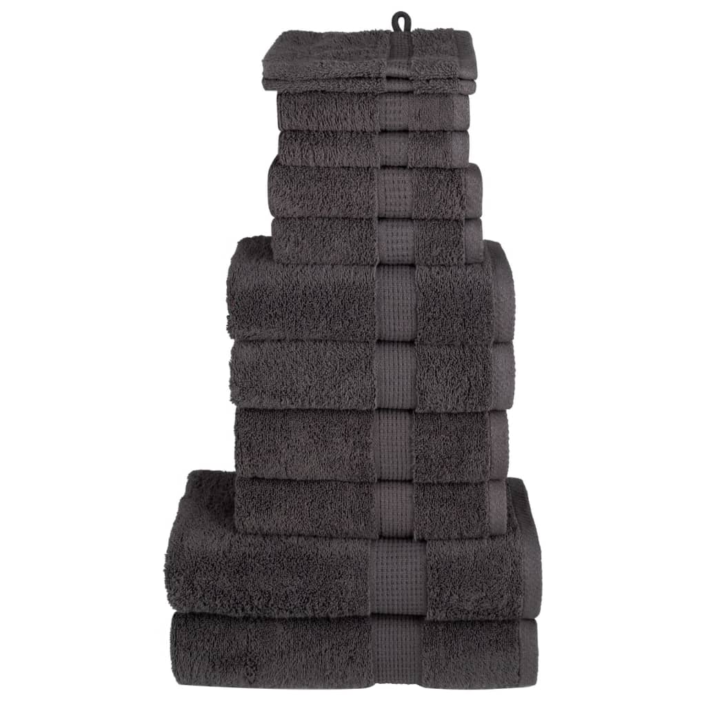 VidaXL 12-teiliges Handtuchset Solid 600 g m² Anthrazit