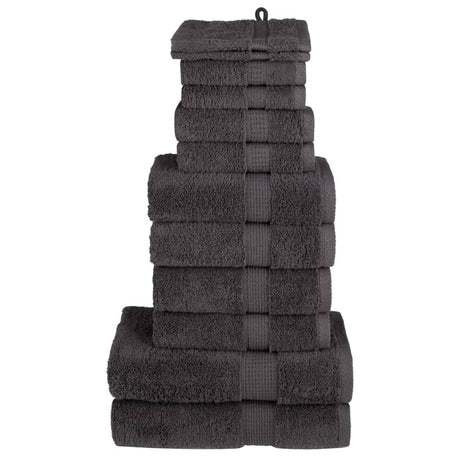 VidaXL 12-teiliges Handtuchset Solid 600 g m² Anthrazit