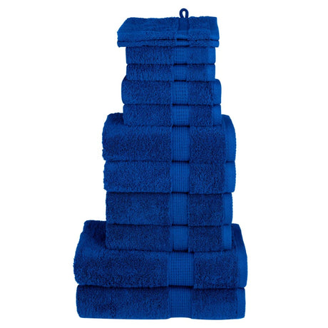 VidaXL 12-teiliges Handtuchset solide 600 g m² blau