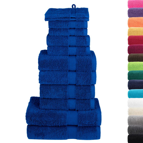 VidaXL 12-teiliges Handtuchset solide 600 g m² blau