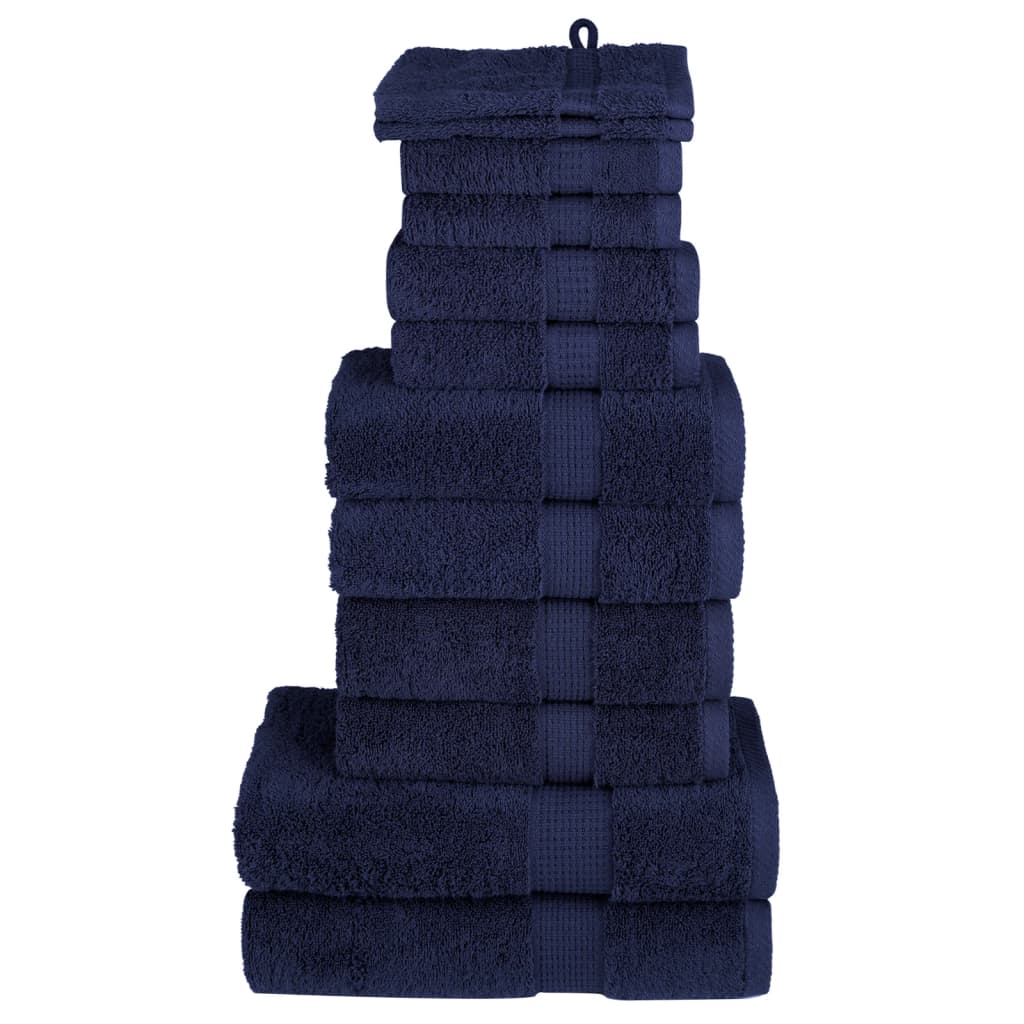 Vidaxx 12-teiliges Handtuch-Set, solide 600 g/m², Marineblau