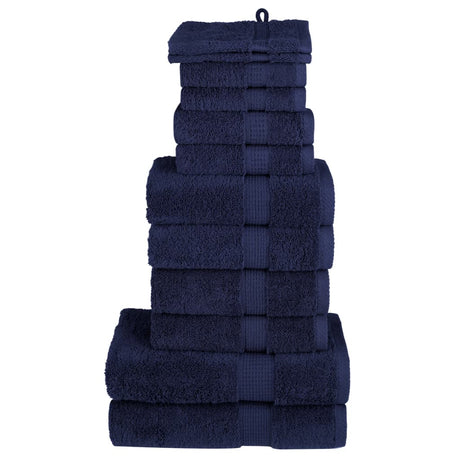 Vidaxx 12-teiliges Handtuch-Set, solide 600 g/m², Marineblau