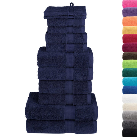 Vidaxx 12-teiliges Handtuch-Set, solide 600 g/m², Marineblau