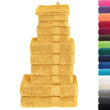 Vidaxl 12-piece towel set Solund 600 g m² gold colored